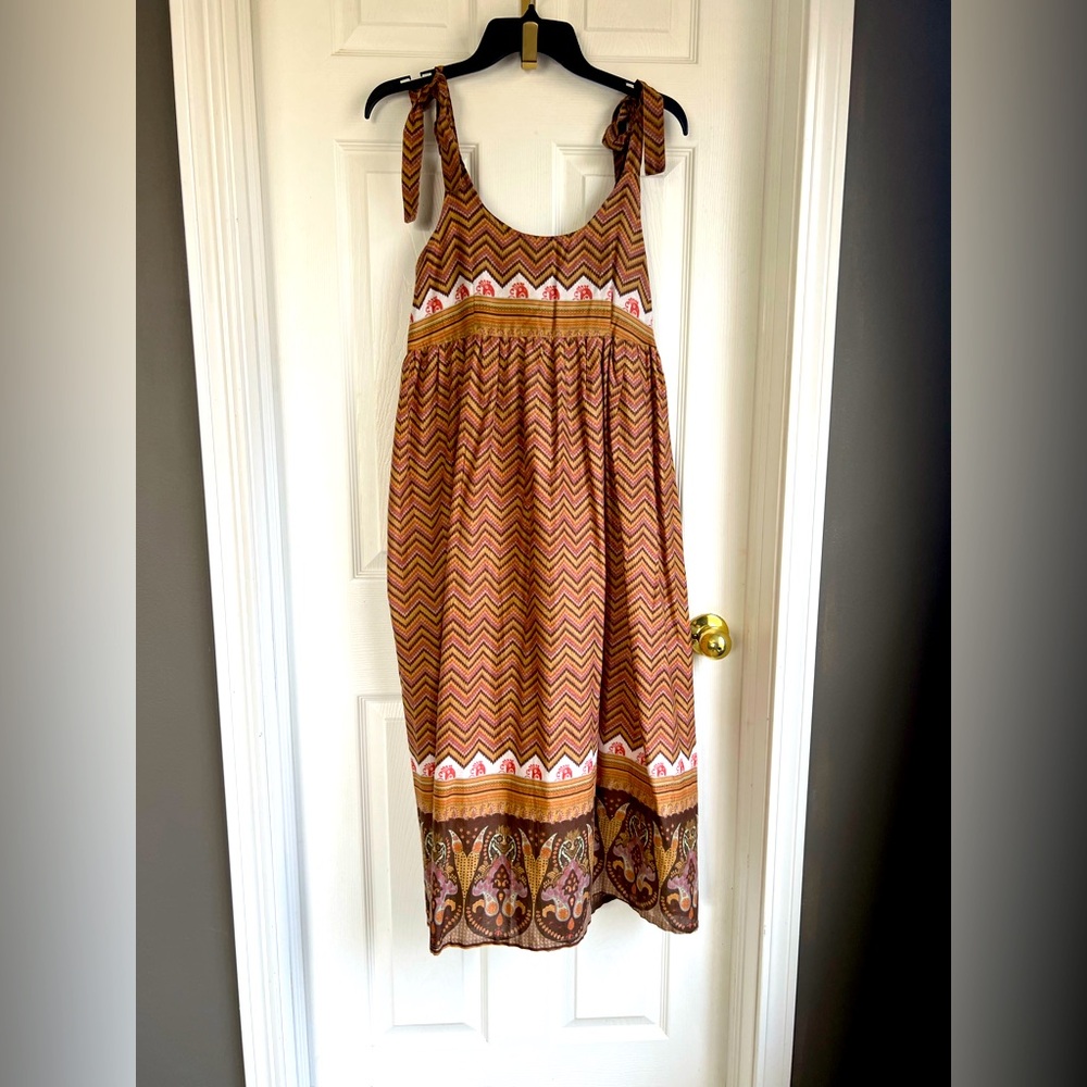 Bohemian Chevron Maxi Dress NWOT